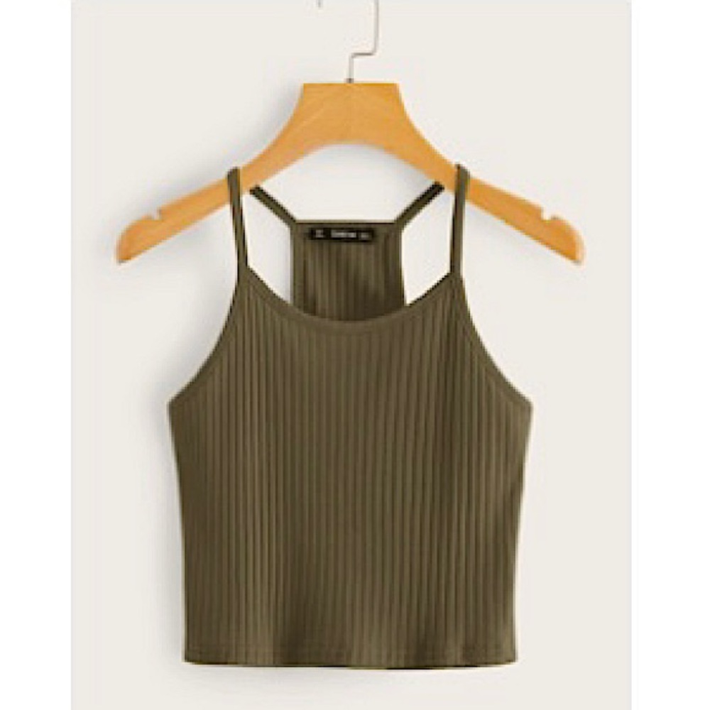 Rib-knit racer back cami top